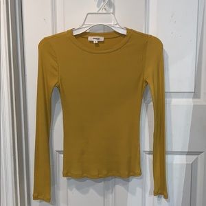 Hashttag Mustard Ribbed Long Sleeve